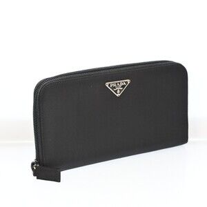 Auth Prada Logos Nylon Round Zippy #259310P17B